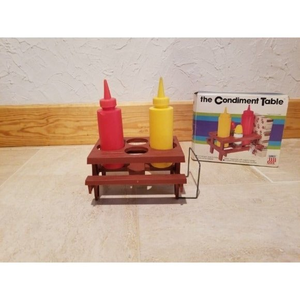 The Condiment Table‎ Ketchup Mustard Holders Picnic with Box